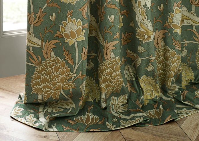 Cray Pencil Pleat, Sage/Sunflower - Ready Made Curtains - Image 6
